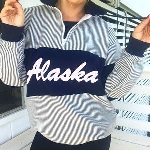 Vintage Alaska half zip drawstring pullover